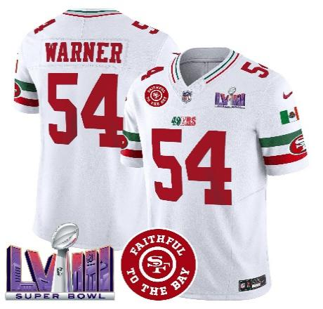 Men San Francisco 49ers #54 Warner white 2024 Nike Limited NFL Jersey 